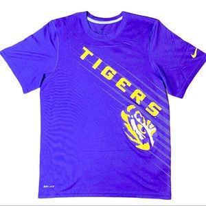 LSU Tigers Nike Logo Short-Sleeve Dri-Fit Shirt